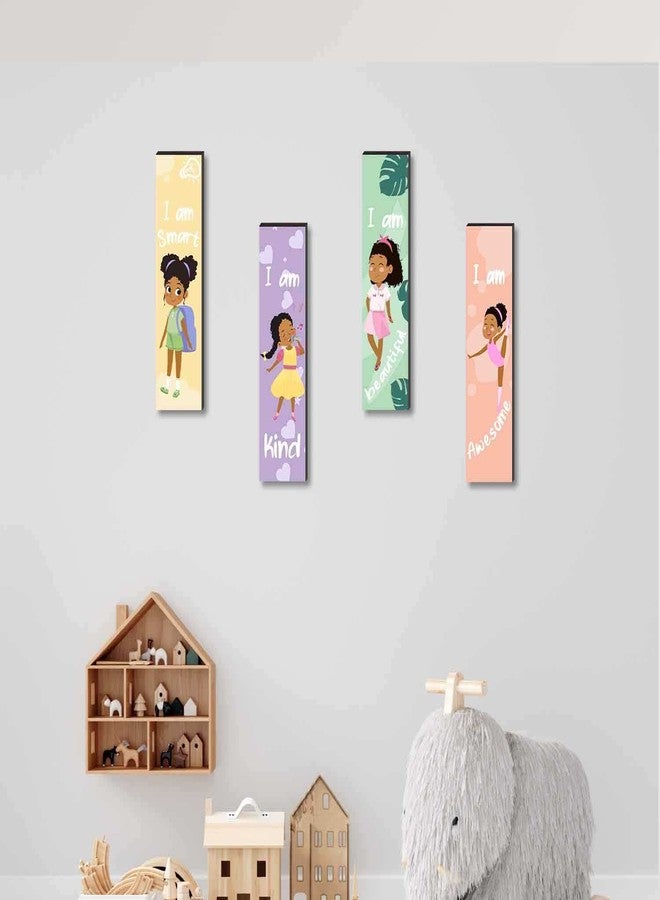 SHLINCO 4-Piece Motivational Black Girl Wall Art, Wall Decor with Inspirational Quotes, Perfect for Bedroom & Playroom - Image 3